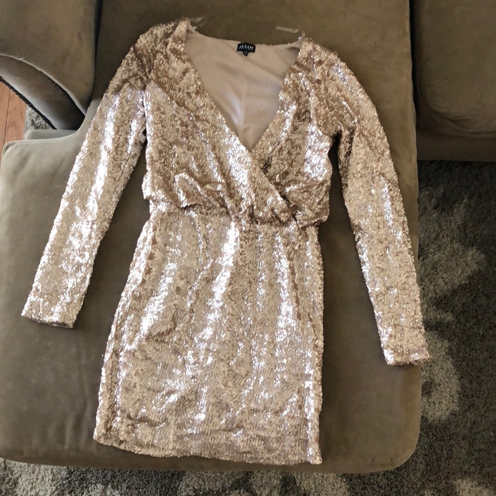 Gold formal sequence dress